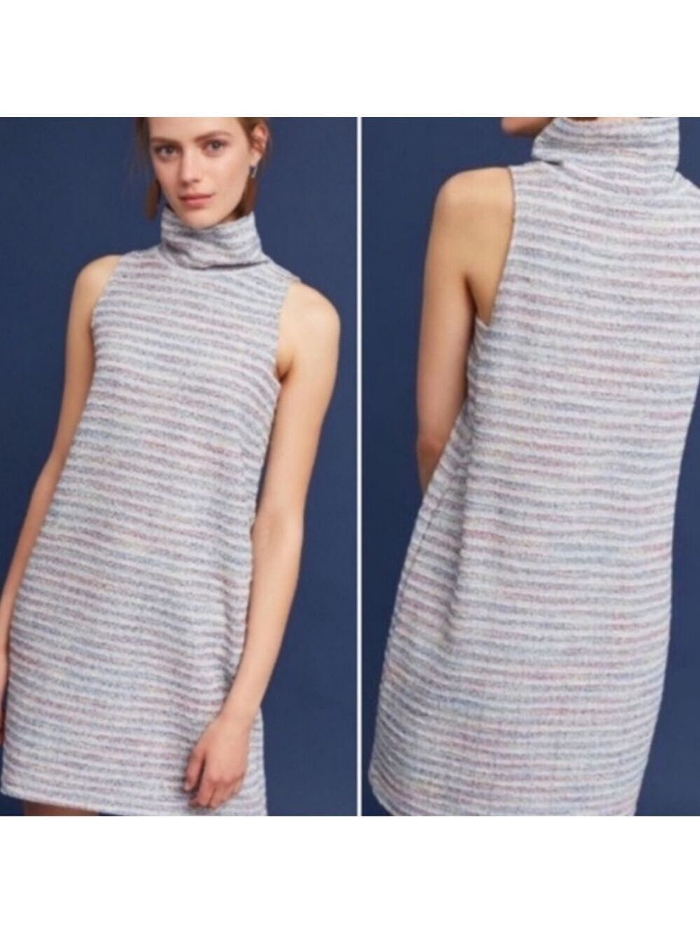 Akemi + Kin Sleeveless Striped Cowl Neck Dress, Size M